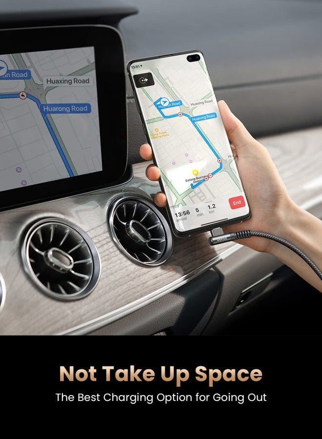 Ainope حزمة 2 كابل نوع C بطول 1.6 قدم، شاحن نوع C سريع الشحن 3.1A، كابل USB إلى USB C مضفر من النايلون بزاوية صحيحة متوافق مع Galaxy S22 S21 S10، Note 10 9 A51 LG G8 G7 - Image 3