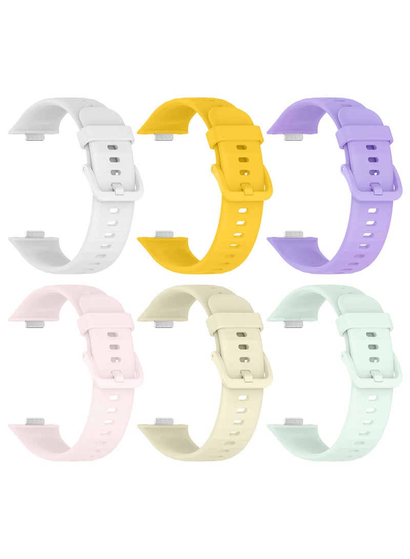 CATANES 6Packs Wristband for Watch Fit 3/Fit 4/Fit 4 Pro Bands, Silicone Bracelet Quick Release Arm Band, Replacement Smartwatch Band Quick Release Sport Straps - 6 Colours - Image 2