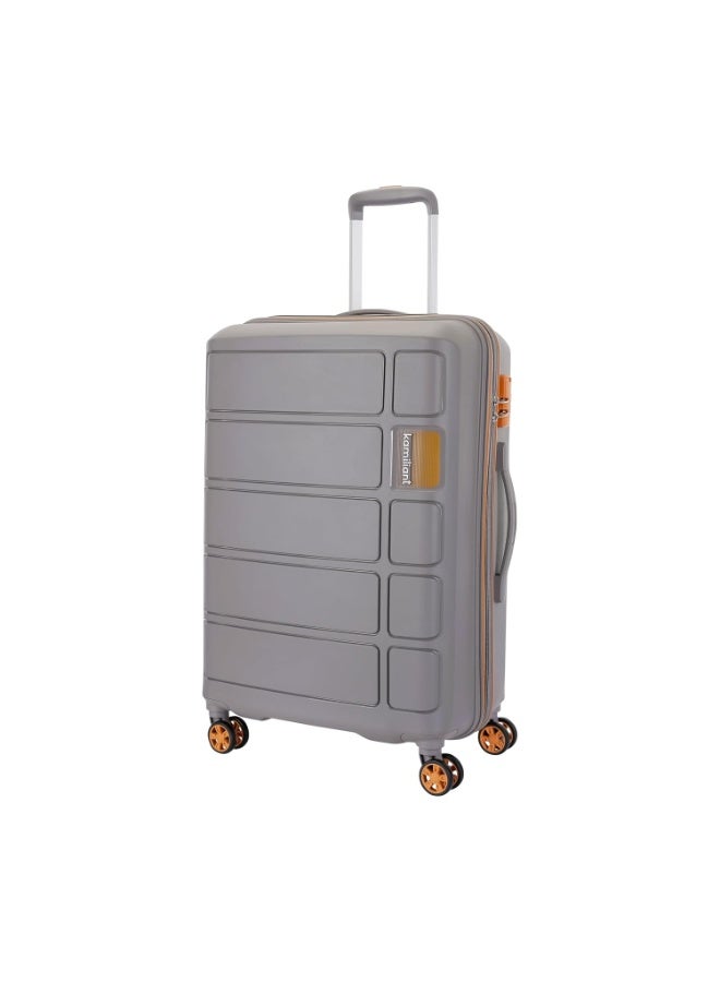 Kamiliant  Large Harrier Zing 78 Cms Check-in (PP) Hard Sided 8 Wheels Spinner Luggage/Suitcase/Trolley Bag (Light Grey) (Double Wheel), Large