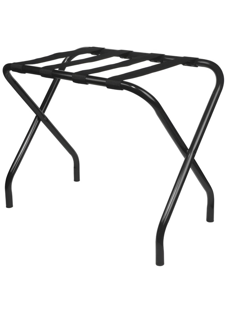 Kings Brand Furniture Kings Brand FurnitureBlack Metal Foldable Luggage Rack Stand with Nylon Belts 