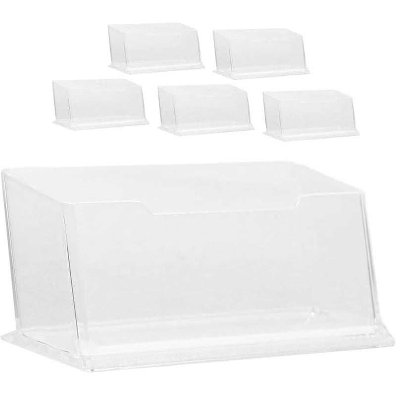 Transparent Acrylic Business Card Display Stand Holder Organizer 6Pcs Set For Desk Office - Image 1