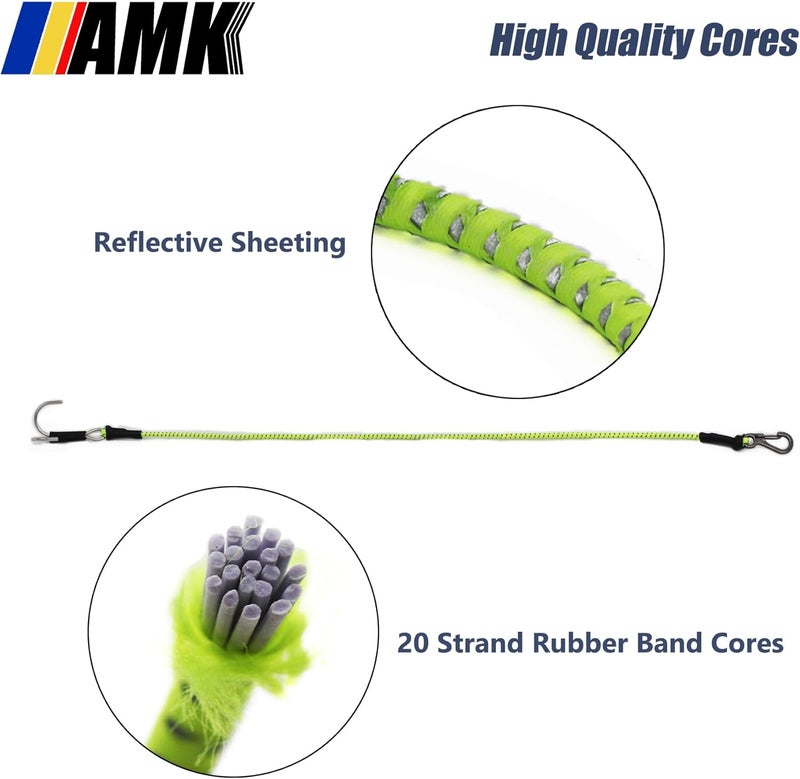 AMK 4Pcs 28in 110 Scale Elastic RC Crawler Tow Ropes with Hook Kinetic Winch Straps for Axial SCX10 Accessries TRX6 TRX4 Upgrades Gen7 Gen8 Tamiya D90 TF3 RC Car Boat Black