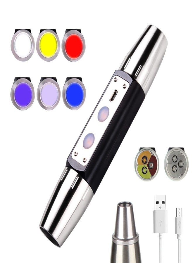 YZYOE USB Rechargeable Six LEDs Expert Jade Appraisal Flashlight,395NM Black Light UV Flashlights， 365NM UV Lamp，red Light，Jewelry Appraisal Gemstones Diamond. - Image 1
