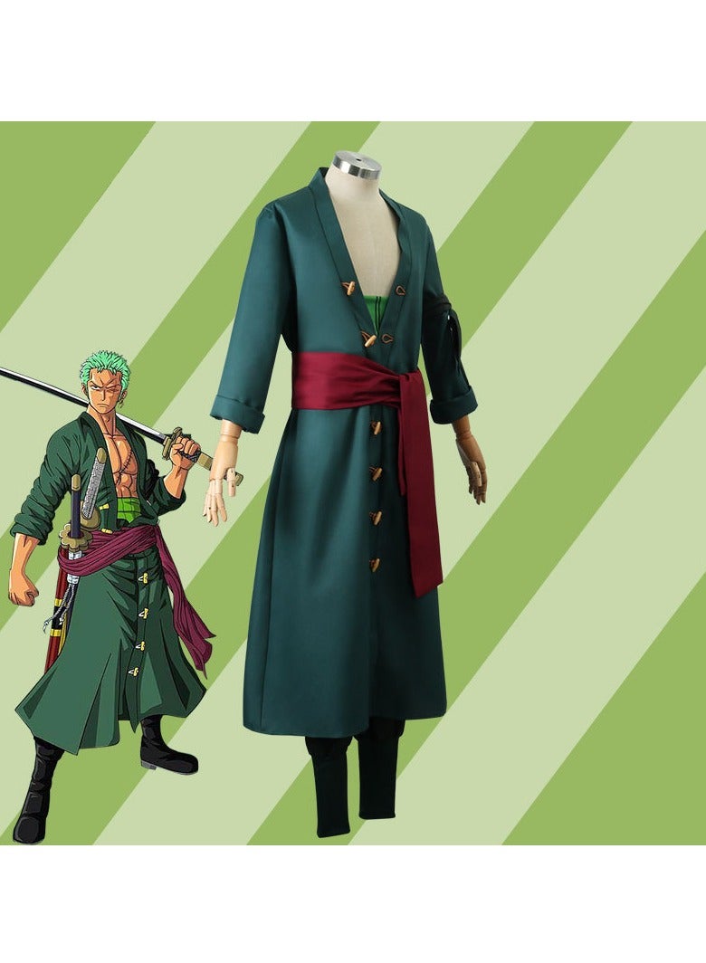 One Piece Roronoa Zoro Cosplay Costume Anime Kimono Robe Cloak Uniform Halloween Costume for Mens - Image 3
