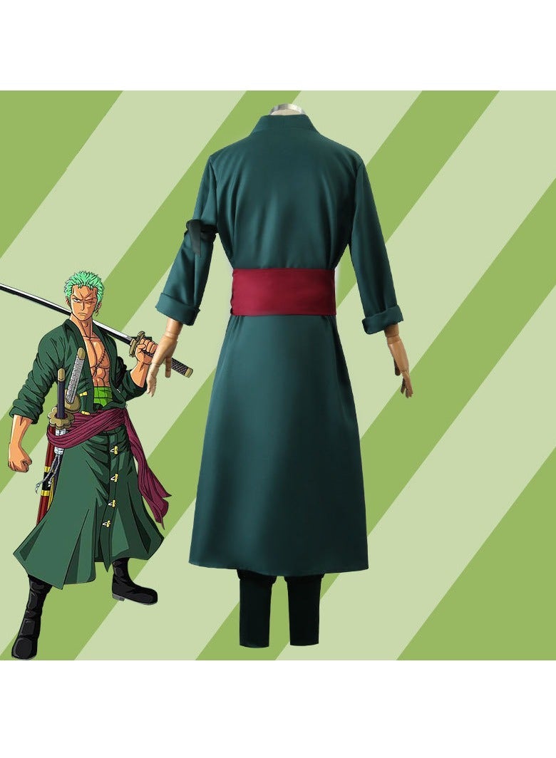 One Piece Roronoa Zoro Cosplay Costume Anime Kimono Robe Cloak Uniform Halloween Costume for Mens - Image 4