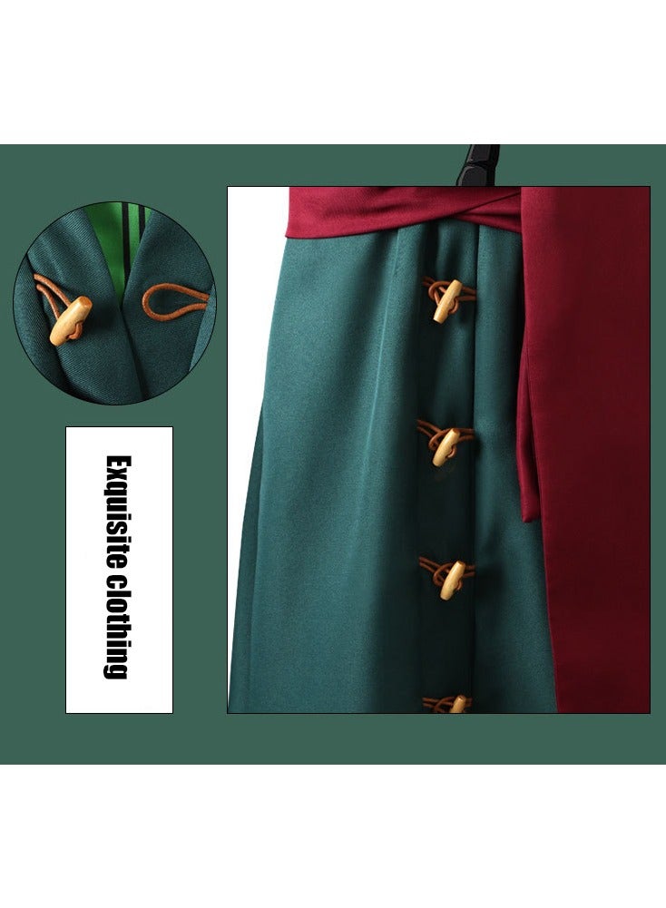 One Piece Roronoa Zoro Cosplay Costume Anime Kimono Robe Cloak Uniform Halloween Costume for Mens - Image 5