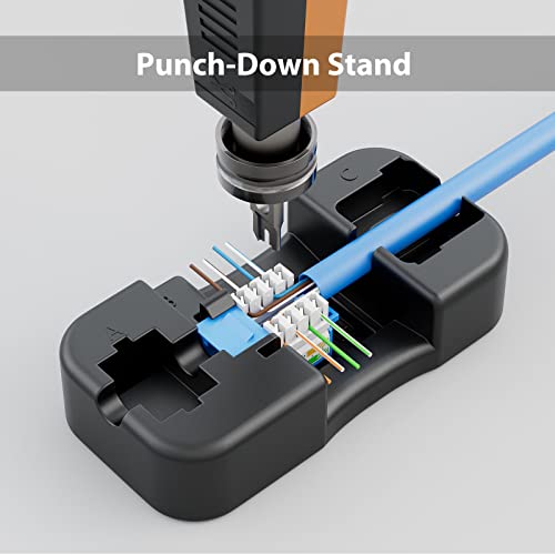 iwillink 10Gbps Cat6 Keystone Jack, RJ45 Keystone Jack 25-Pack and Keystone Punch-Down Stand, UTP Modular Ethernet Jack Insert 90-Degree, Punch Down Keystone Jack Adapter, Blue - Image 2