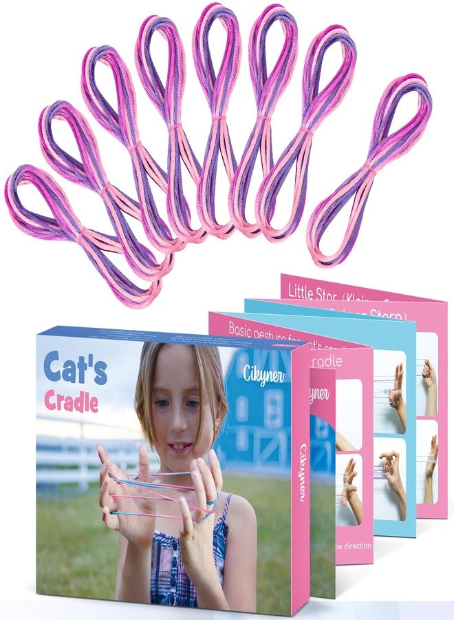 Cikyner Cat’s Cradle String, 8 Pcs Finger String Game 2m Long 2mm Diameter Cats Cradle with Instructions Polyester Purple String Toy Supplies Ideal for Gifts for Girls and Boys on Birthday Easter - Image 1