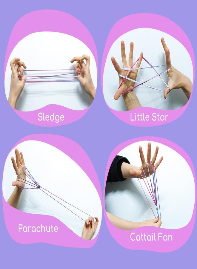 Cikyner Cat’s Cradle String, 8 Pcs Finger String Game 2m Long 2mm Diameter Cats Cradle with Instructions Polyester Purple String Toy Supplies Ideal for Gifts for Girls and Boys on Birthday Easter - Image 4