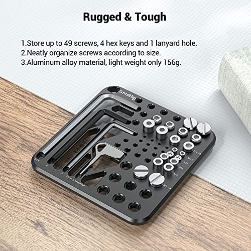 SmallRig 20Pcs Screws and Hex Key Storage Plate with 1/4"-20 3/8"-16 M2.5 M3 M4 M5 Stainless Steel Screws and 4Pcs Hex Keys MD3184 - Image 4