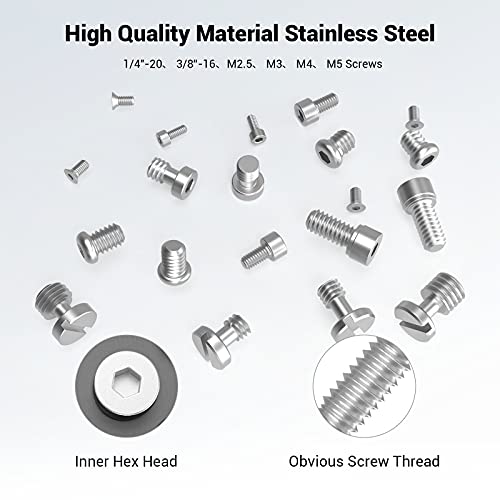 SmallRig 20Pcs Screws and Hex Key Storage Plate with 1/4"-20 3/8"-16 M2.5 M3 M4 M5 Stainless Steel Screws and 4Pcs Hex Keys MD3184 - Image 3