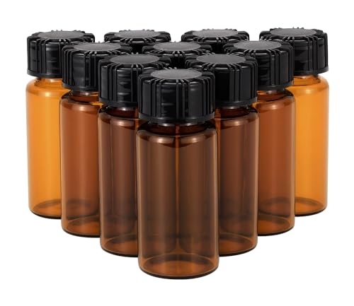 Newzoll 10ml Amber Glass Bottles for Essential Oils, Chemistry Lab Chemicals, Colognes & Perfumes (10 Pieces) - Image 1