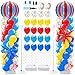 LaRandom 2 Sets Carnival Balloon Column Stand Kit Circus Theme Birthday Party Supplies Including Red Blue Yellow Balloon Garland Arch Kit for Birthday Carnival Theme Decorations - Image 2