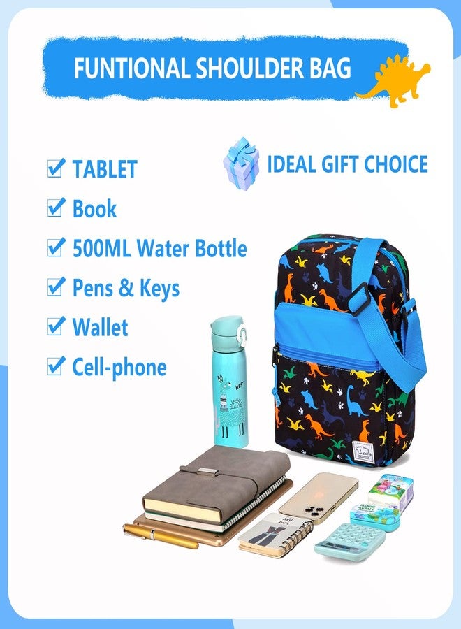 فاشي حقيبة أطفال من فاشي للأولاد، حقيبة كتف خفيفة الوزن بألوان زاهية، هدية مثالية للأطفال في سن ما قبل المراهقة/المراهقين، مزينة برسومات ديناصورات - Image 4