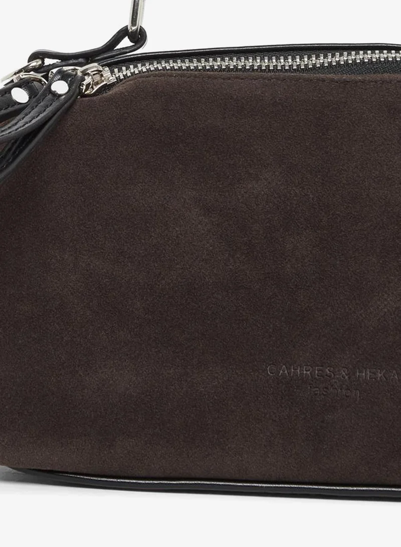 Styli Solid Handbag with Zip Closure