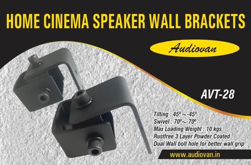 Audiovan Satellite Tilt Speaker Wall Mount Bracket Thread Hole 5 MM, 6 MM (/Keyhole Speakers - Universal Type - Image 2