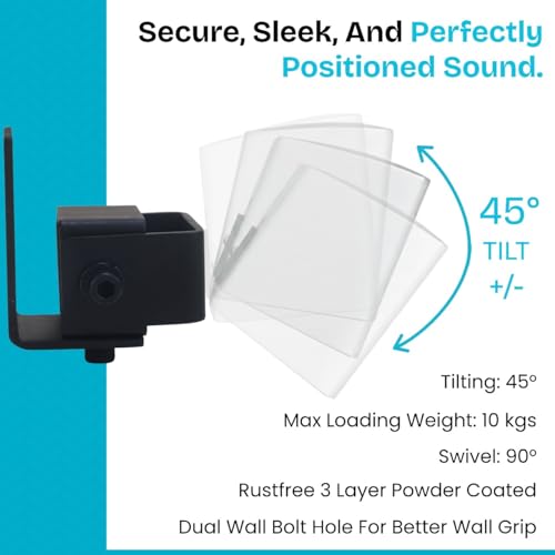 Audiovan Satellite Tilt Speaker Wall Mount Bracket Thread Hole 5 MM, 6 MM (/Keyhole Speakers - Universal Type - Image 4
