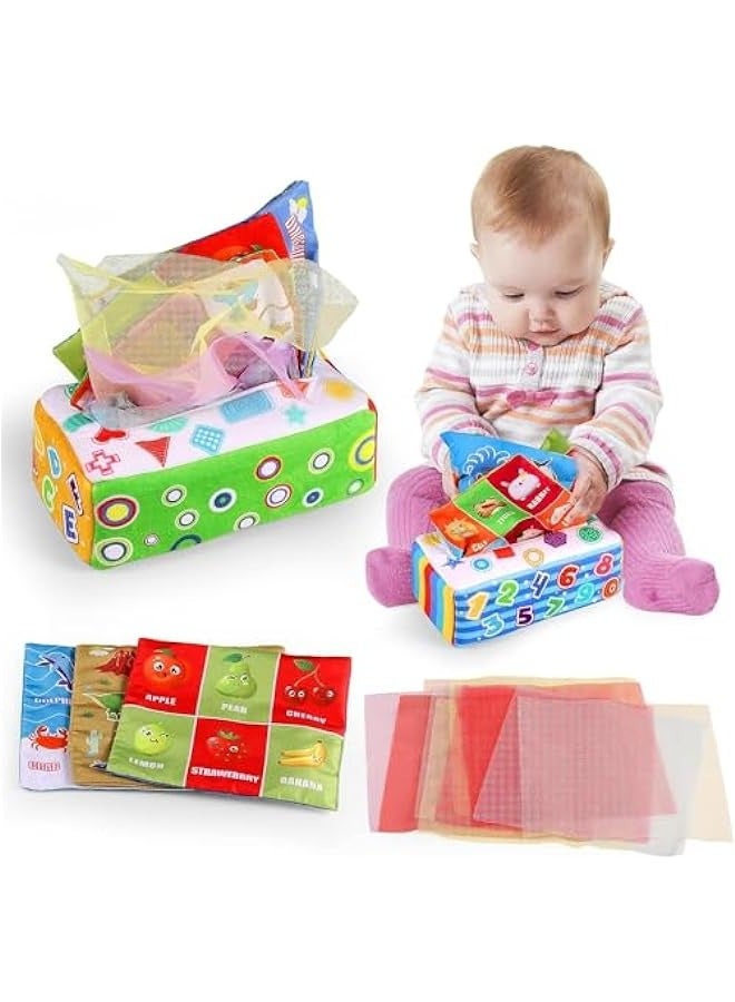 DURKU Montessori Baby and Toddler Tissue Box Learning Toy - STEM Educational Sensory Development Toy for 6-12 Months Infants - High Contrast Early Learning Toy for Newborns - Enhances Cognitive Skills  - Image 1