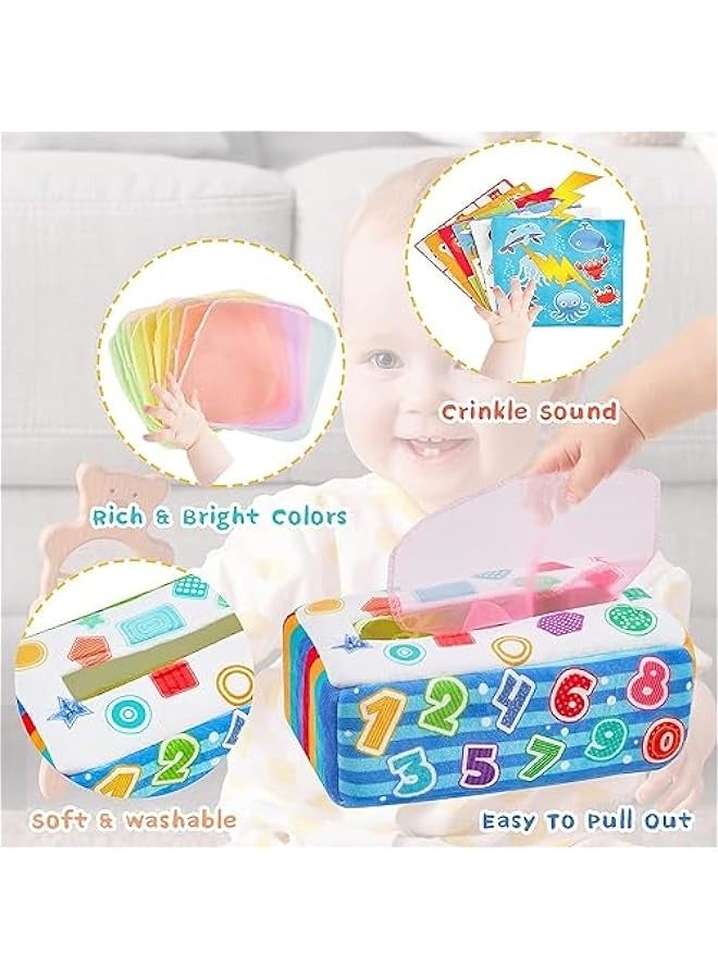 DURKU Montessori Baby and Toddler Tissue Box Learning Toy - STEM Educational Sensory Development Toy for 6-12 Months Infants - High Contrast Early Learning Toy for Newborns - Enhances Cognitive Skills  - Image 2