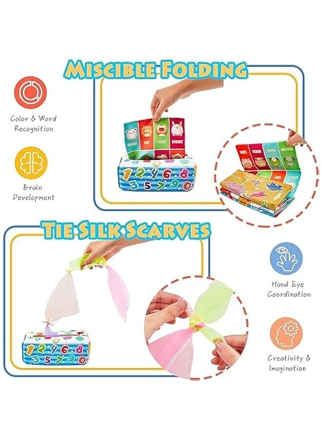 DURKU Montessori Baby and Toddler Tissue Box Learning Toy - STEM Educational Sensory Development Toy for 6-12 Months Infants - High Contrast Early Learning Toy for Newborns - Enhances Cognitive Skills  - Image 3