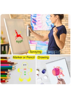Marspark 60 Pieces Stencil for Painting Reusable Stencils Wall Stencil DIY Craft Template Paint Stencils for Painting on Wood Wall Home Decor (Santa)  - Image 4