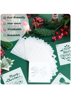Marspark 60 Pieces Stencil for Painting Reusable Stencils Wall Stencil DIY Craft Template Paint Stencils for Painting on Wood Wall Home Decor (Santa)  - Image 3