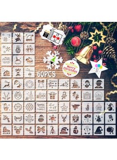 Marspark 60 Pieces Stencil for Painting Reusable Stencils Wall Stencil DIY Craft Template Paint Stencils for Painting on Wood Wall Home Decor (Santa)  - Image 1