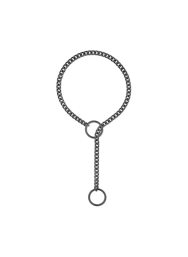 NIBEMINENT Type Wide Y Ring Slide Chain Necklace Handmade Punk Cuban 