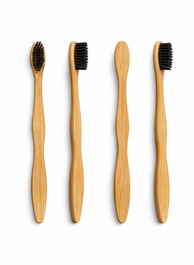 MEDIVEDHA Bamboo Toothbrush for Adults, Soft Bristles for Sensitive Gums, Eco-Friendly, Natural Biodegradable Wooden Handle, Plastic-Free Sustainable Toothbrush for Adults & Kids (Pack of 4) - Image 1