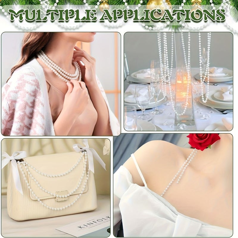 Crafting Sets Featuring Half Circle Artificial Pearl Bead Strings 4 6 8mm For Garlands Floral Arrangements Wedding And Party Decorations 98.43 Inch Silvery - Image 5