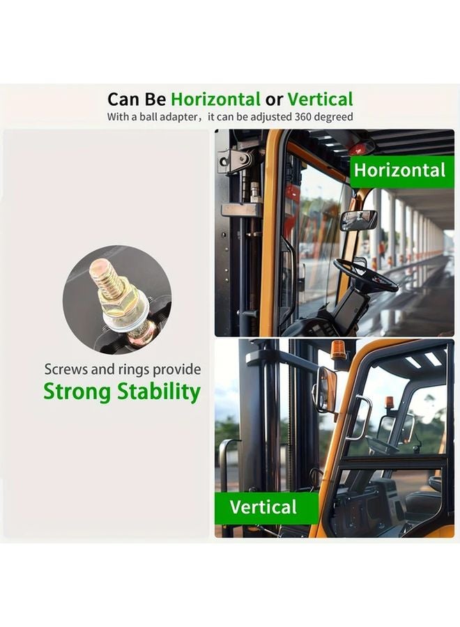 1pc Forklift Rearview Mirror 120x205mm Durable Rectangular Clear Plane Enhanced Visibility - Image 4