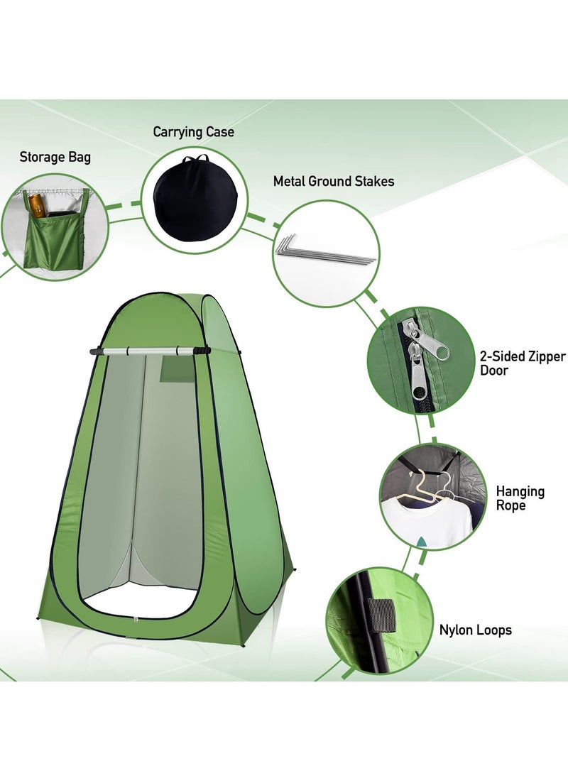 Generic Pop Up Privacy Shower Tent, Portable Outdoor Sun Shelter Camp Toilet Changing Dressing Room with Window for Camping and Beach, Portable Pop Up Changing Tent with Carry Bag (Green) - Image 4