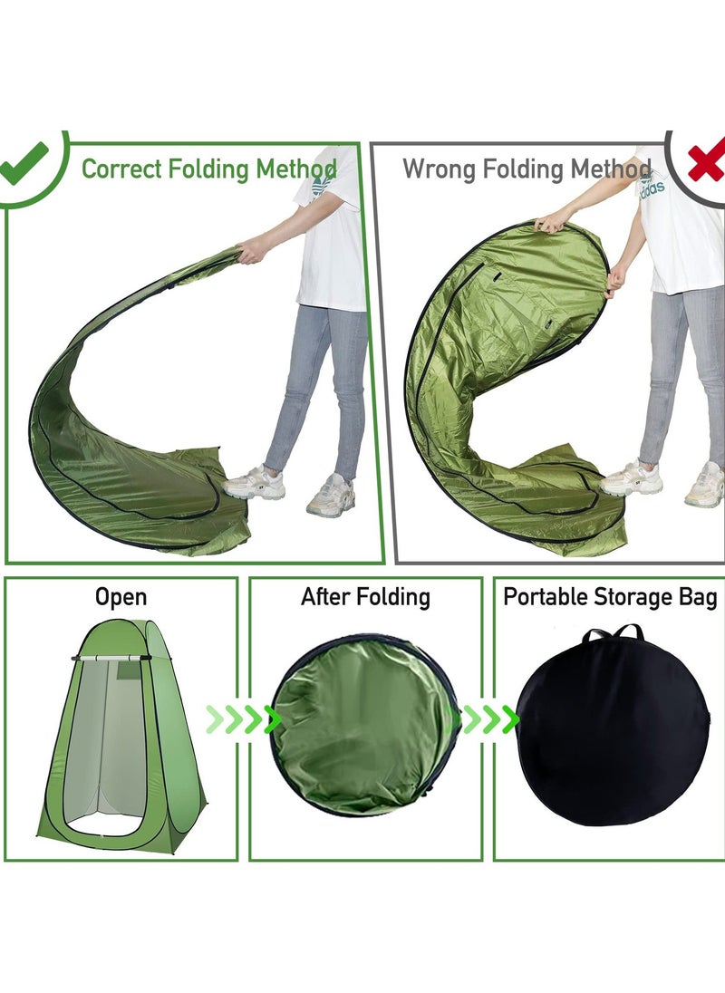 Generic Pop Up Privacy Shower Tent, Portable Outdoor Sun Shelter Camp Toilet Changing Dressing Room with Window for Camping and Beach, Portable Pop Up Changing Tent with Carry Bag (Green) - Image 5