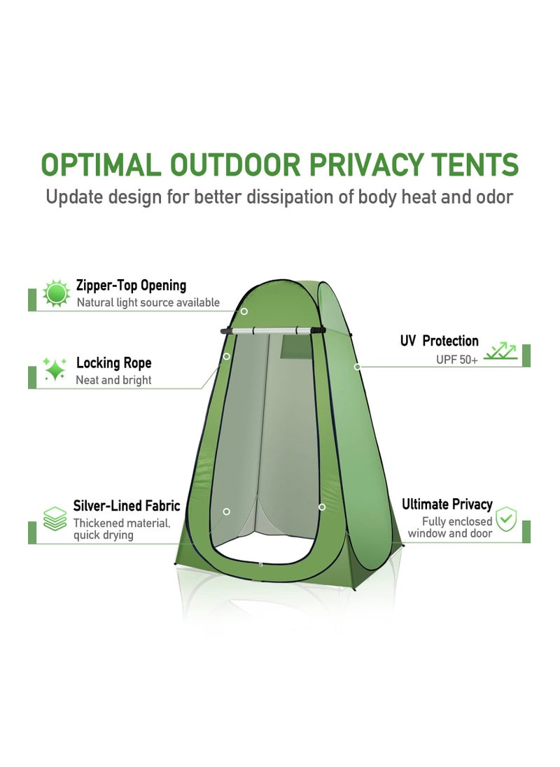 Generic Pop Up Privacy Shower Tent, Portable Outdoor Sun Shelter Camp Toilet Changing Dressing Room with Window for Camping and Beach, Portable Pop Up Changing Tent with Carry Bag (Green) - Image 3