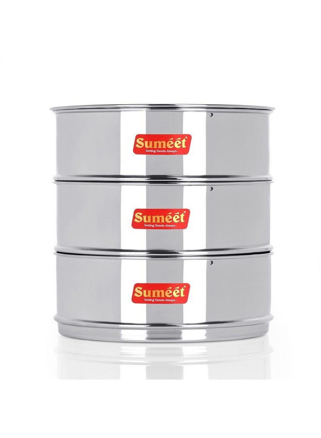 Sumeet حاوية/فاصل قابلة للتكديس من الفولاذ المقاوم للصدأ سميت عميقة + مسطحة مع غطاء مناسبة لطباخ داخلي بسعة 8 لتر - Image 1