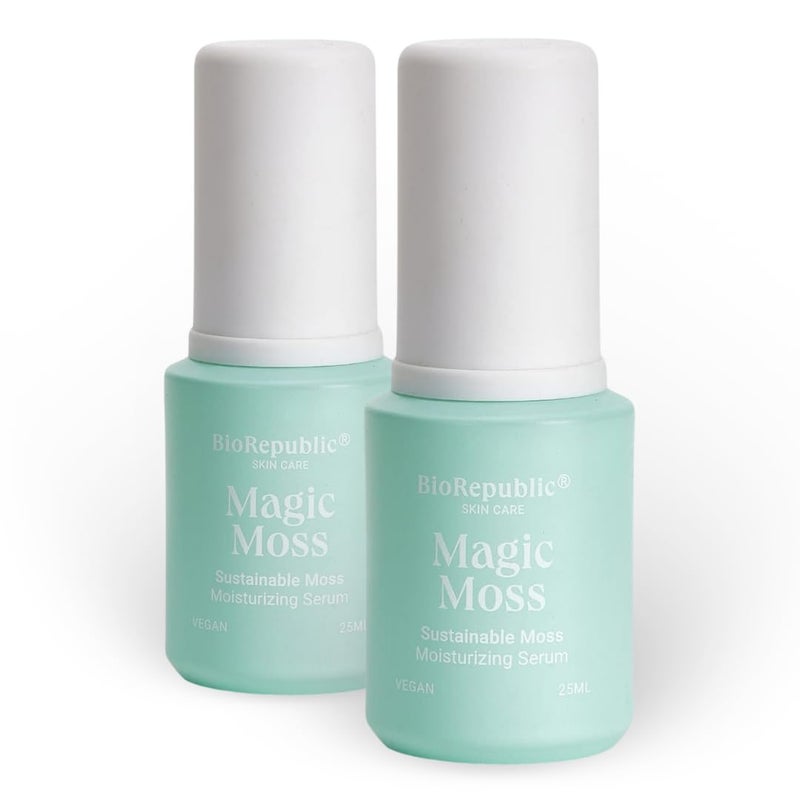 BioRepublic BioRepublic Skincare Firming Facelift Magic Moss Serum with Vitamin B5 Hyaluronic Acid Moisturizing Serum for Damaged Skin  Infused with Soothing Moss  100 Vegan 25 mL  Pack of 2 