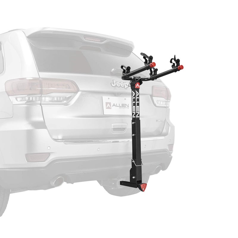 Allen Sports Deluxe Locking Quick Release 2Bike Carrier for 2 Inch 1 4 in Hitch Model 522QR Black