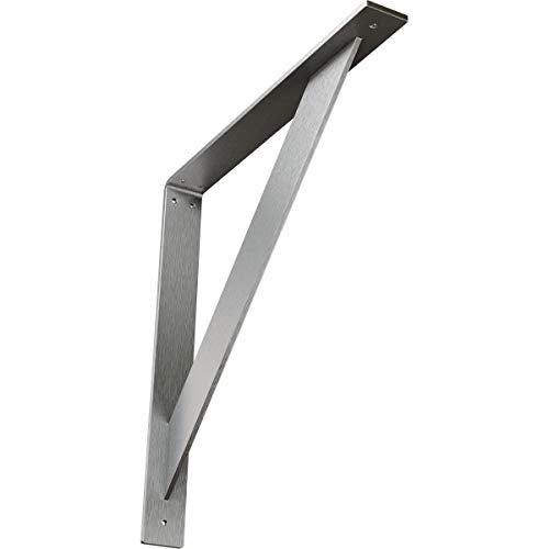 Ekena Millwork BKTM02X18X18TRSS 2-Inch W x 18-Inch D x 18-Inch H Traditional Bracket, Stainless Steel - Image 1