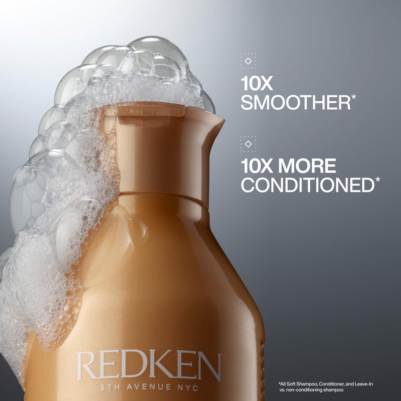 Redken All Soft Shampoo - Moisturizes & Hydrates Dry, Brittle Hair, Gently Cleanses and Softens, With Argan Oil, Safe For Color-Treated Hair, 33.8 Fl Oz - Image 2