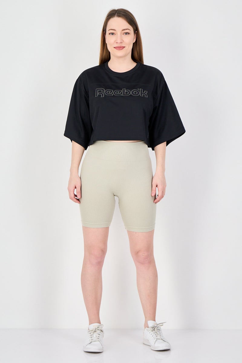 Reebok Women Sportswear Fit Short Sleeve Training Top, Black - Image 2