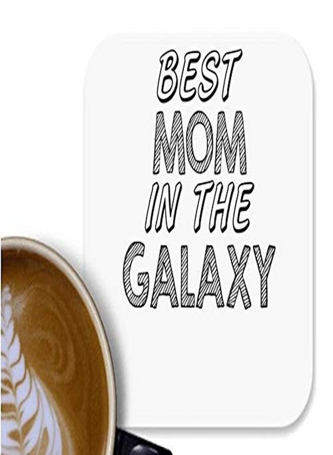 UDNAG MDF Tea Coffee Coaster 'Mother | Best mom in The Galaxy' for Office Home [90 x 90mm]