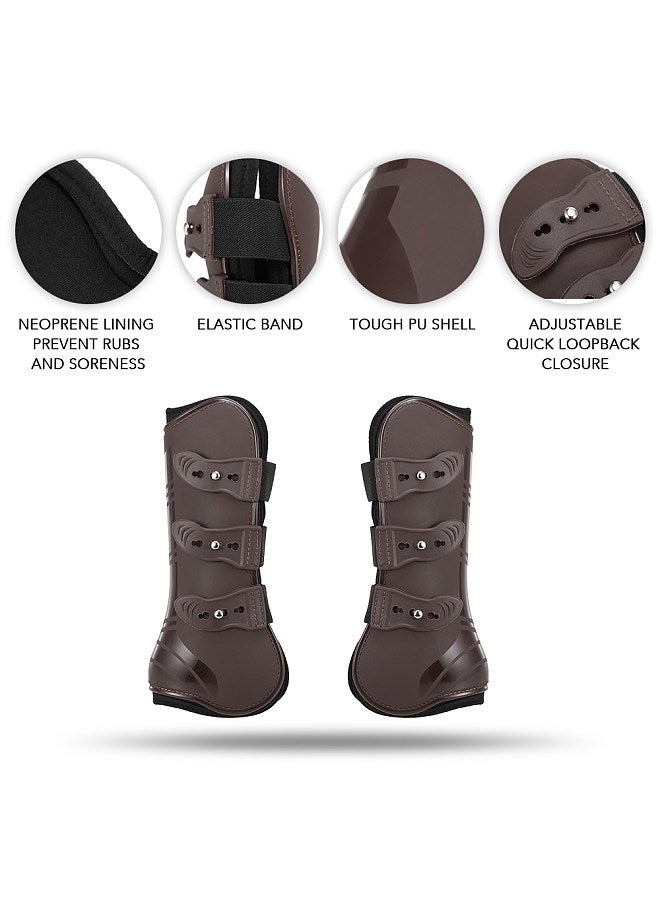 Generic 4 PCS Front Hind Leg Boots Adjustable Horse Leg Boots Equine Front Hind Leg Guard Equestrian Tendon Protection Horse Hock Brace - Image 5