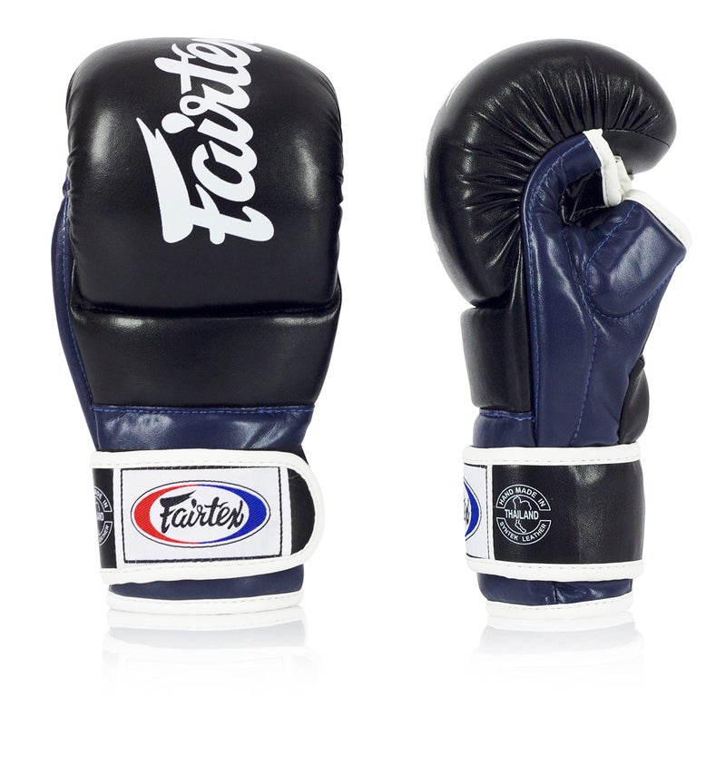 Fairtex FGV18 Muay Thai Boxing Gloves for Men, Women & Kids| MMA Gloves for Martial Arts|Made from Premium Quality Leather, Light Weight & Shock Absorbent Boxing Gloves-Medium, Black/Blue - Image 3