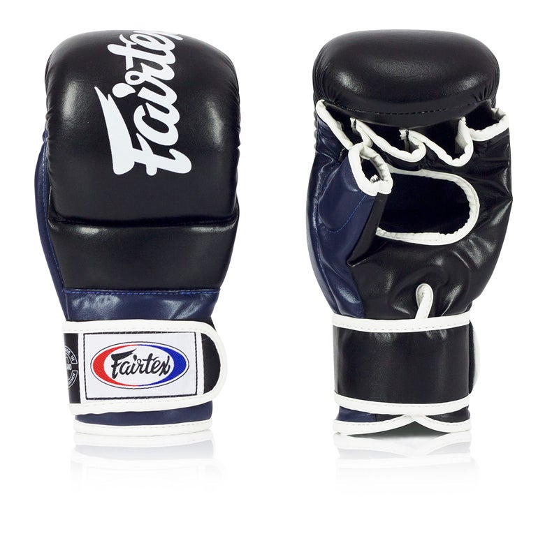 Fairtex FGV18 Muay Thai Boxing Gloves for Men, Women & Kids| MMA Gloves for Martial Arts|Made from Premium Quality Leather, Light Weight & Shock Absorbent Boxing Gloves-Medium, Black/Blue - Image 2