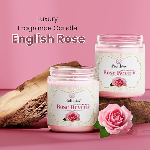 Pink Lotus Rose Scented Candle – Luxurious Rose Scented Candle for Home Décor & Relaxation | Perfect Diwali Gifts for Family and Friends | Long-Lasting Scented Candles for Home - Image 2