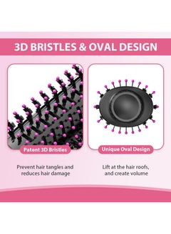 miropure Er Brush Blow Dryer Brush In One, Miropure 4 In 1 Hair Dryer And Styler Volumizer With 4 Speed Temp Settings, Hot Air Brush With Oval Barrel For All Hair Style And Fast Drying, Rose Red  - Image 3