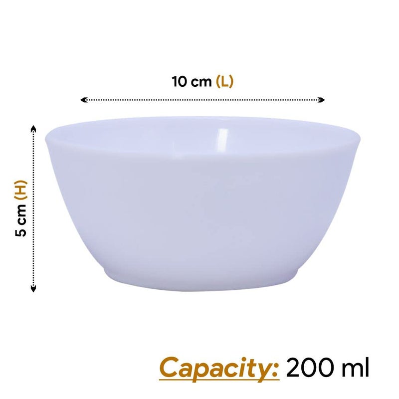 Wonder Simply Home Premium Microwave Safe Round Plain Katori Set Set of 12 200 ml Blue Color White  - Image 2
