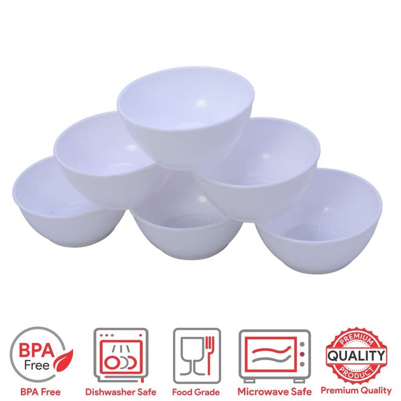 Wonder Simply Home Premium Microwave Safe Round Plain Katori Set Set of 12 200 ml Blue Color White  - Image 4