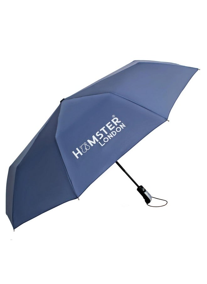 Hamster London - HAMSTER LONDON 3 Fold Fully Automatic Rain Sun UV Protection Foldable Auto Open Close Umbrella For Men,Women, Kids, Girls, Boys (Blue) - Image 1