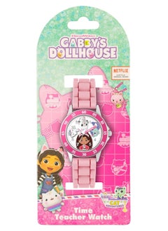 PlayandDream Gabby's Dollhouse Pink Silicone Time Teacher Strap Watch  - Image 3